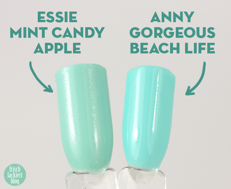 ANNY gorgeous beach life vergleich essie mint candy apple