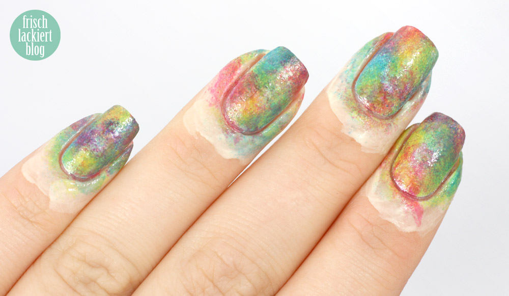 frischlackiert, rainbow nailart DIY sheer tints