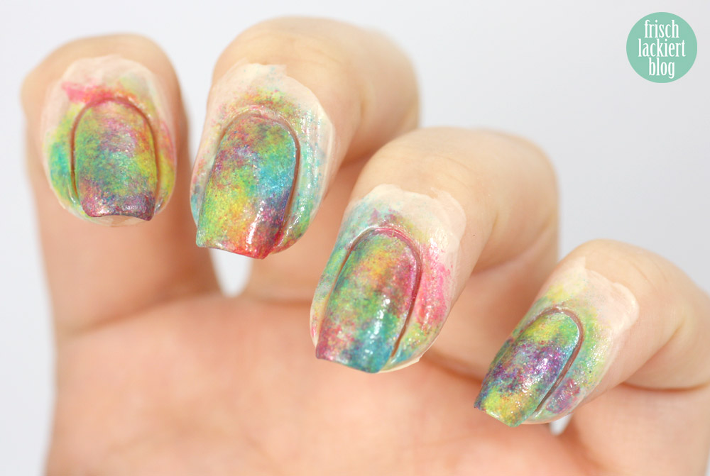 frischlackiert, rainbow nailart DIY sheer tints