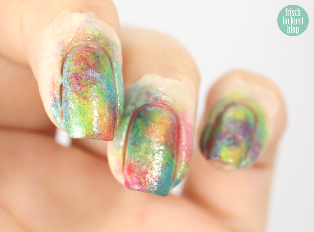 frischlackiert, rainbow nailart DIY sheer tints