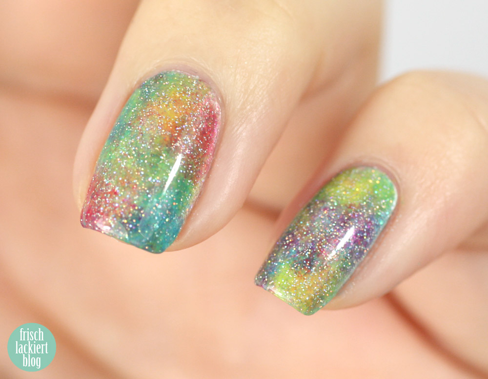 frischlackiert, rainbow nailart DIY sheer tints