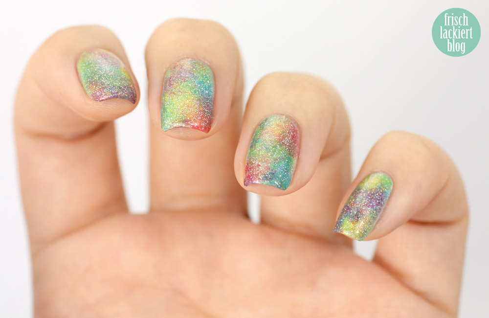 frischlackiert, rainbow nailart DIY sheer tints