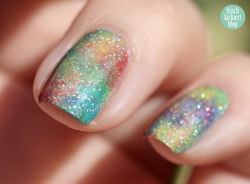 frischlackiert, rainbow nailart DIY sheer tints