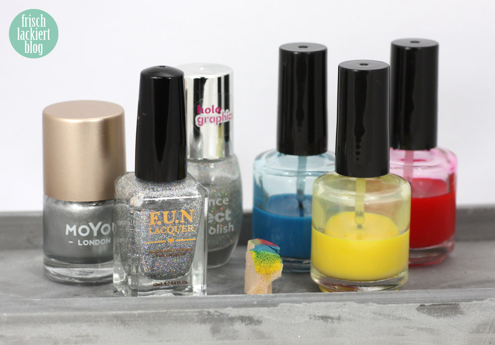 frischlackiert, rainbow nailart DIY sheer tints