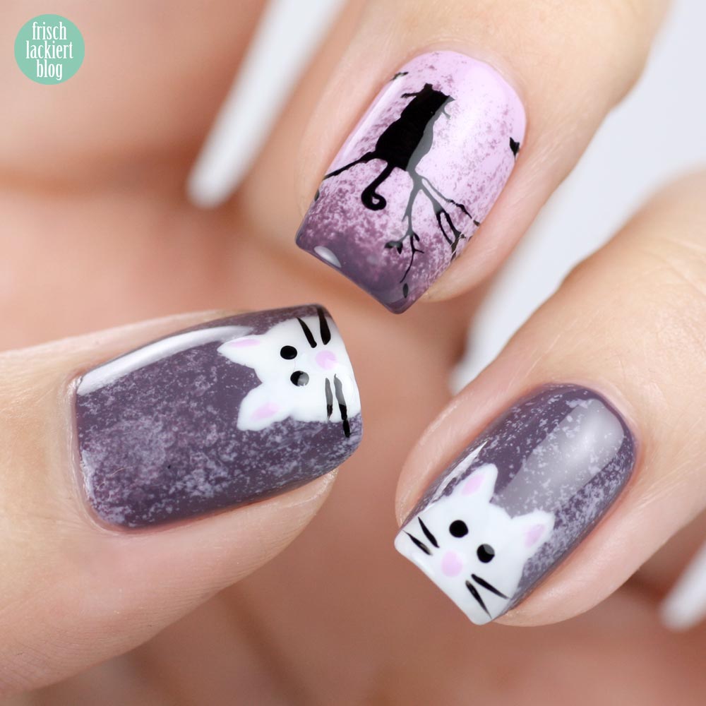Frischlackiert-Challenge – Katzen Nailart – Cat Naildesign