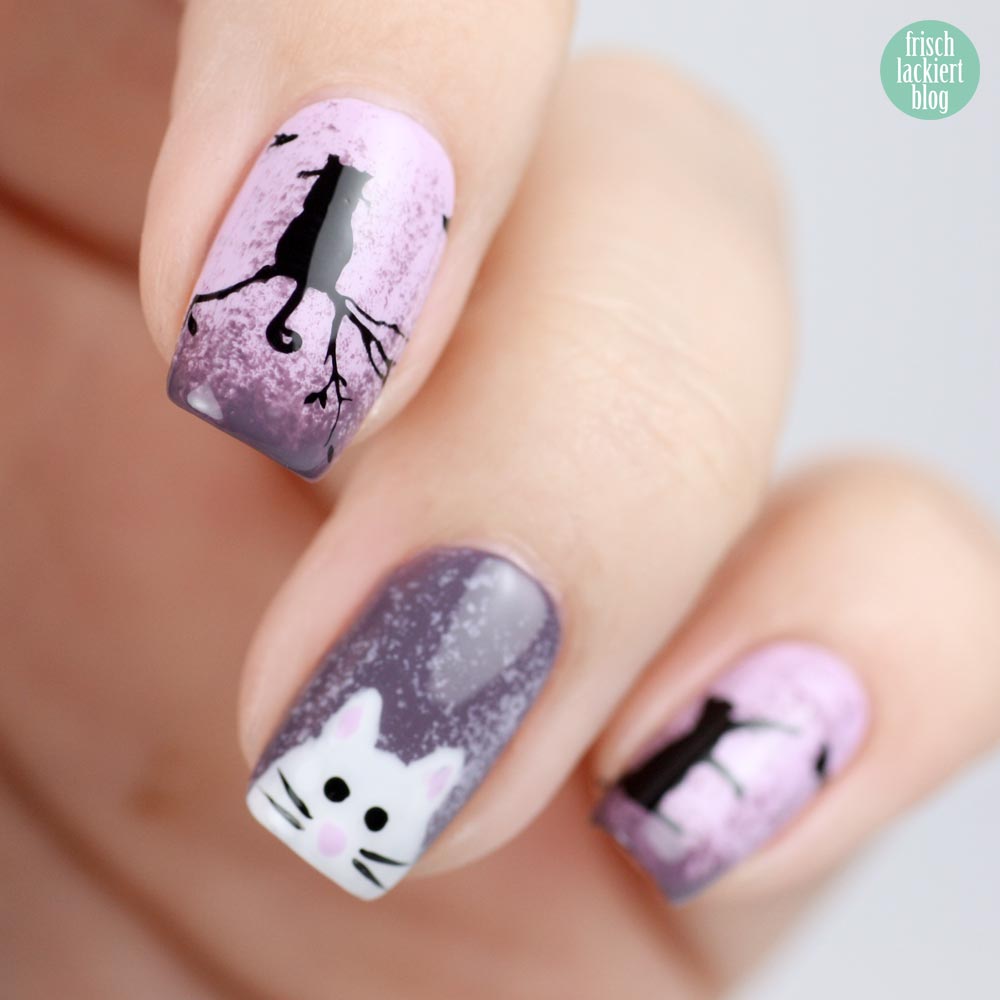 Frischlackiert-Challenge – Katzen Nailart – Cat Naildesign