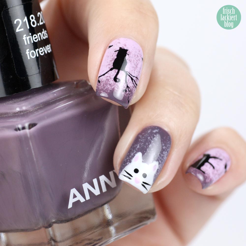 Frischlackiert-Challenge – Katzen Nailart – Cat Naildesign