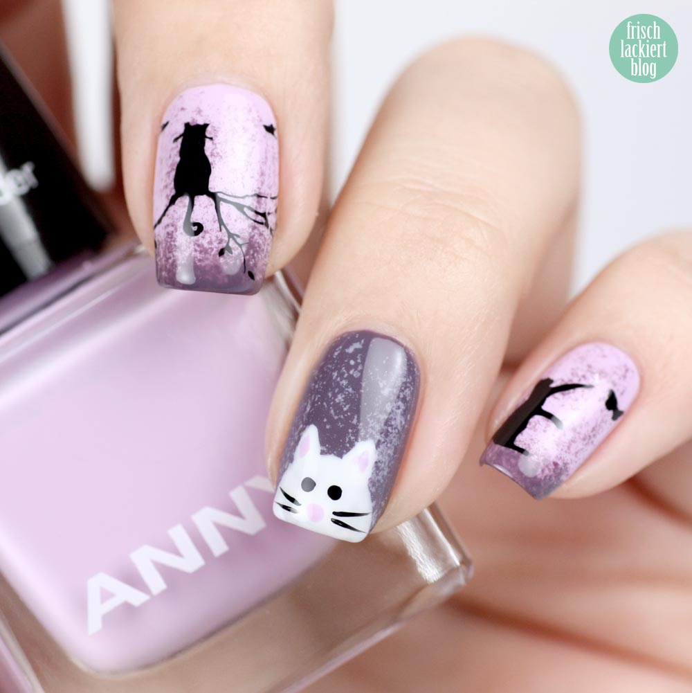 Frischlackiert-Challenge – Katzen Nailart – Cat Naildesign