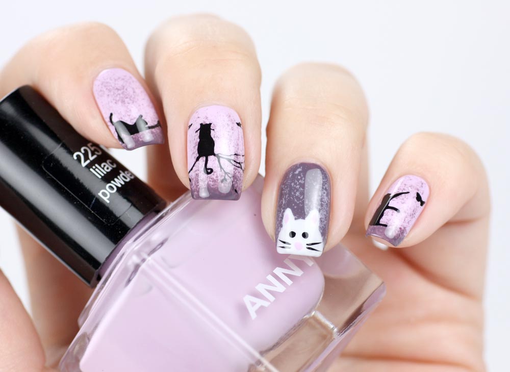 Frischlackiert-Challenge – Katzen Nailart – Cat Naildesign