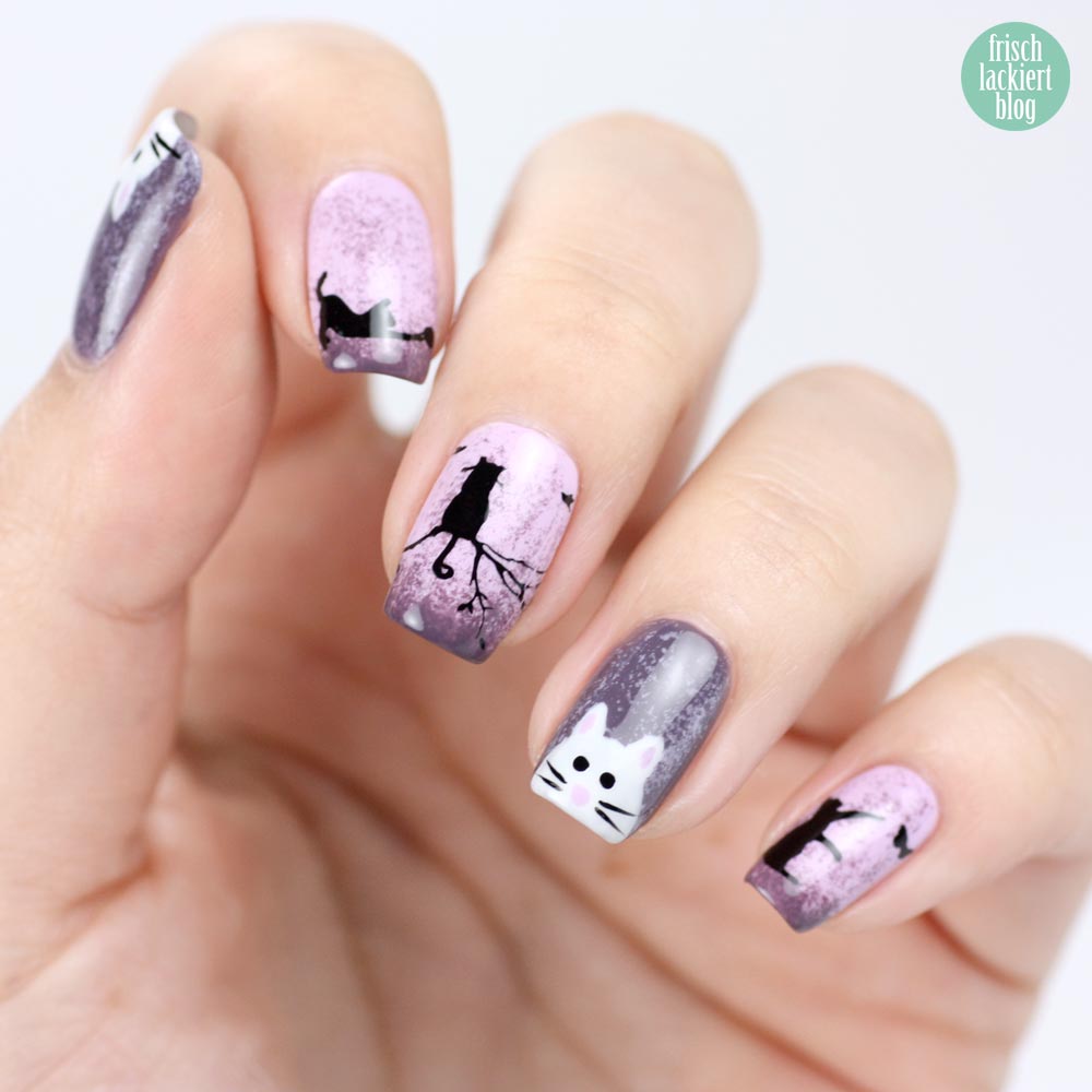 Frischlackiert-Challenge – Katzen Nailart – Cat Naildesign