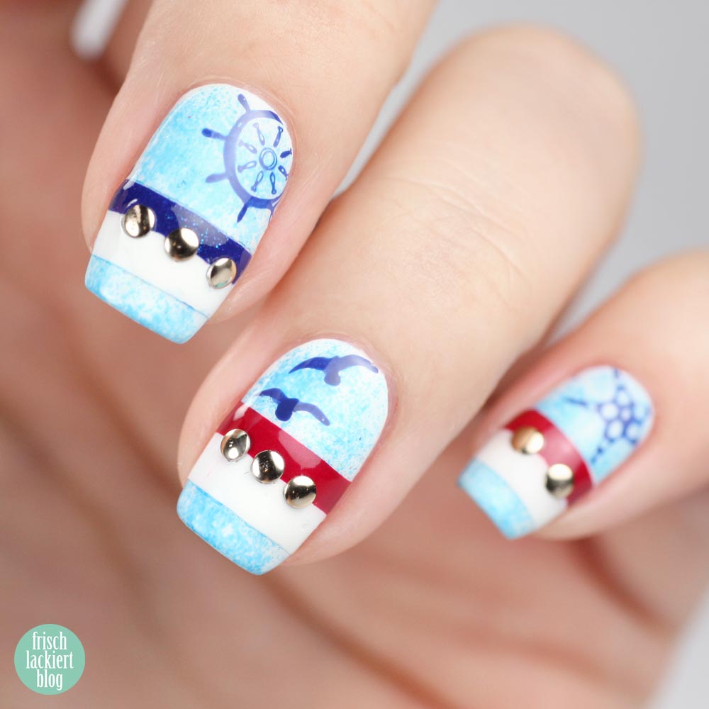 Frischlackiert-Challenge – Maritim Nailart - by frischlackiert
