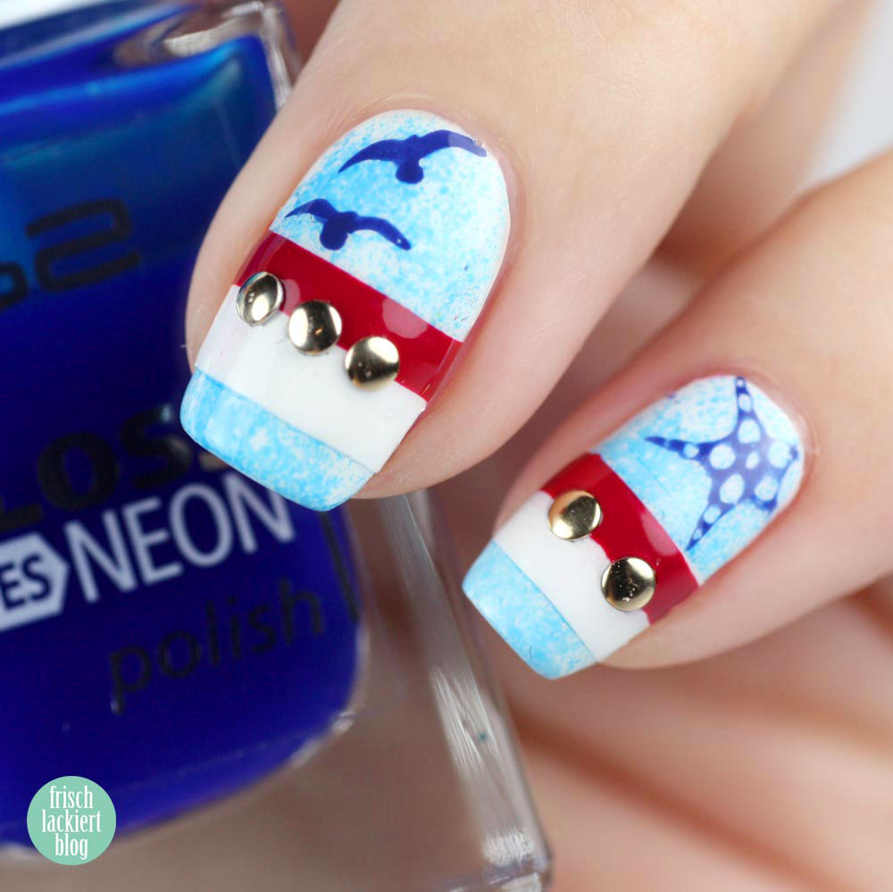Frischlackiert-Challenge – Maritim Nailart - by frischlackiert