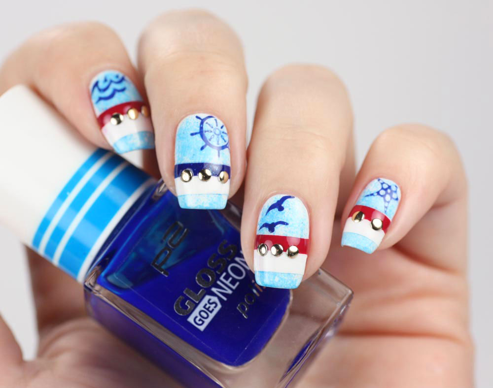Frischlackiert-Challenge – Maritim Nailart - by frischlackiert