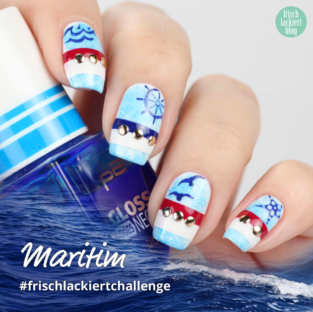Frischlackiert-Challenge – Maritim Nailart - by frischlackiert
