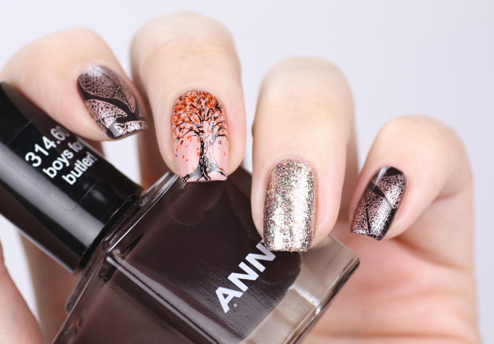 Frischlackiert-Challenge Herbstblätter – Autumn Nail Art – by frischlackiert
