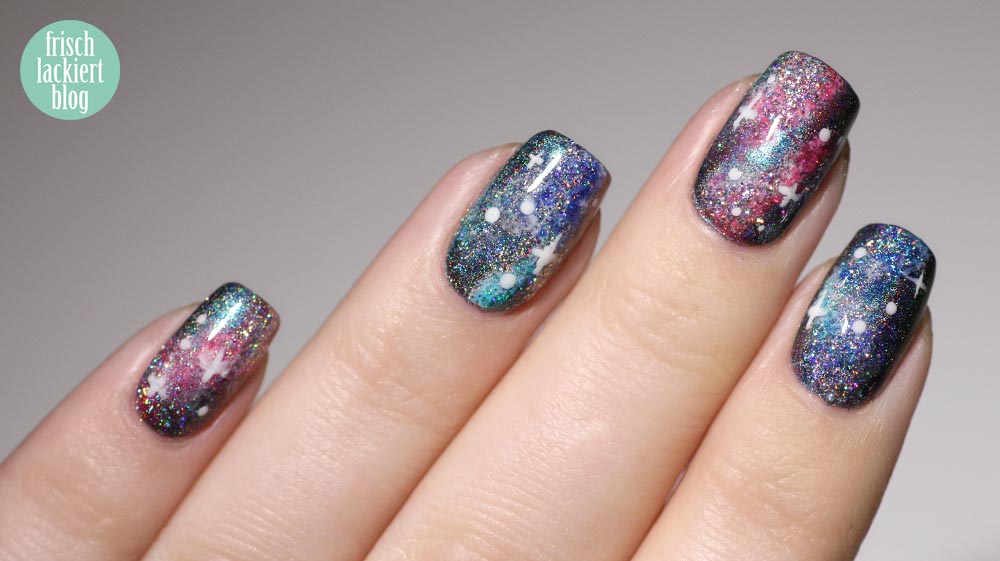 Frischlackiert-Challenge – Holo-Mania – Holo Galaxy Nailart - by frischlackiert