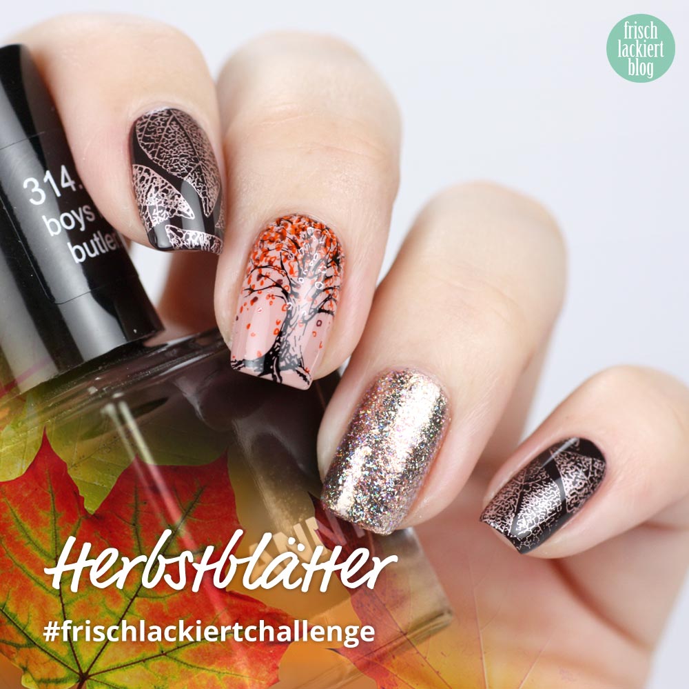 Frischlackiert-Challenge Herbstblätter – Autumn Nail Art – by frischlackiert