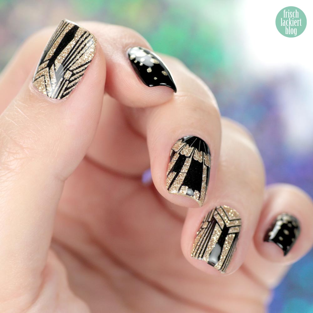 Sticker Gigant Goldener Gatsby – Nailwraps – by frischlackiert