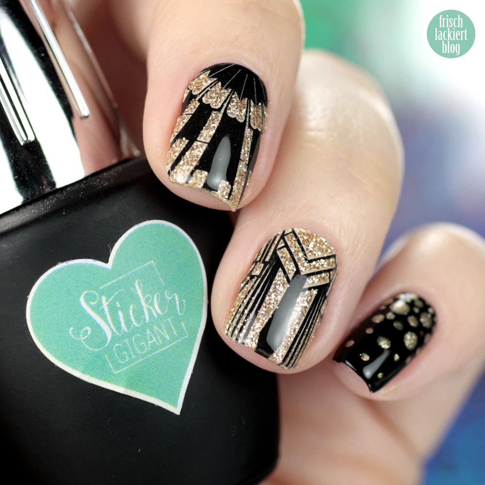 Sticker Gigant Goldener Gatsby – Nailwraps – by frischlackiert