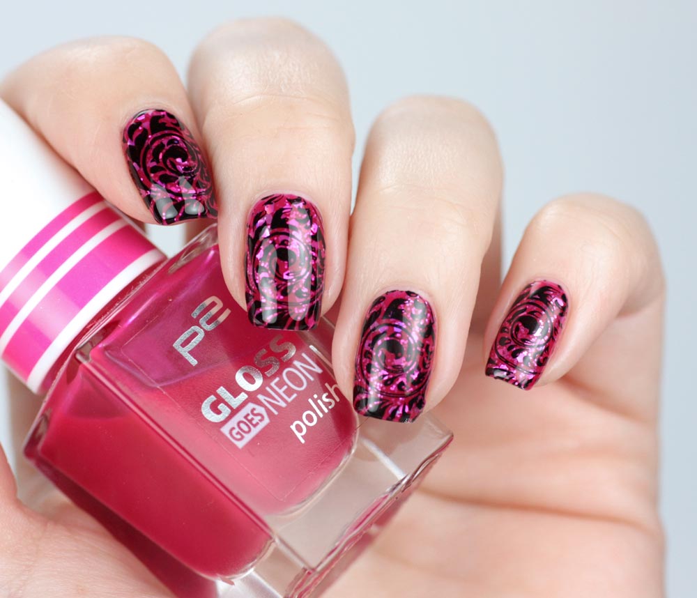 Nailsreloaded Challenge – Glitter Sandwich mit Stamping – nailart by frischlackiert