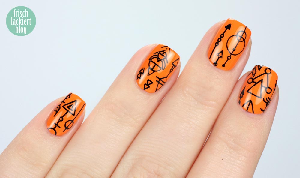 FNUG Beach Chic – Orange Nailart – MoYou Minimal Collection 01 – by frischlackiert