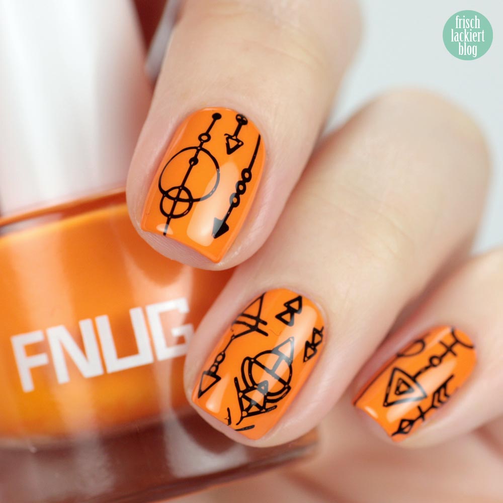 FNUG Beach Chic – Orange Nailart – MoYou Minimal Collection 01 – by frischlackiert