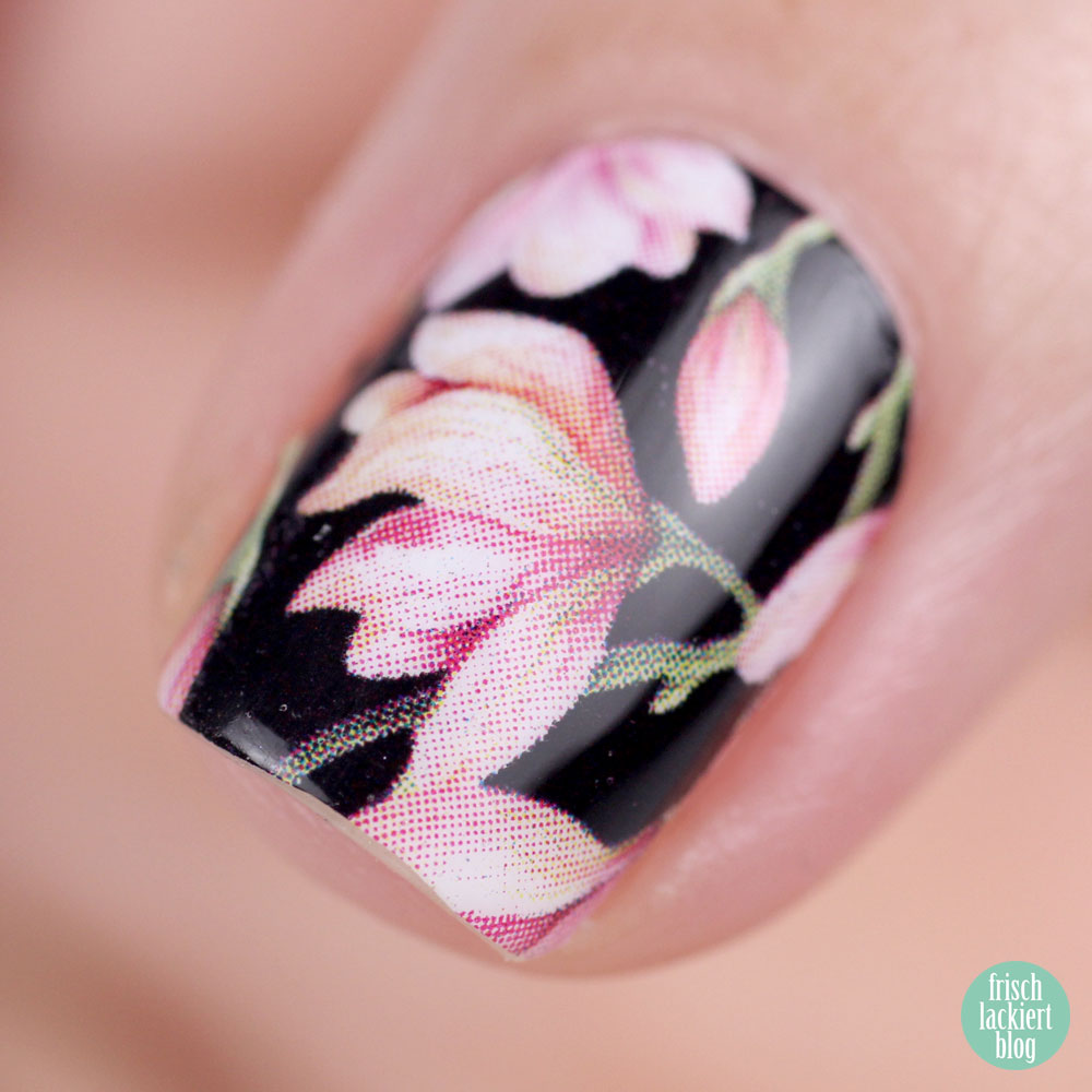 Sticker Gigant – Marmor Magnolia – Nailwraps – Nagelsticker Rosa Schwarz – swatch by frischlackiert