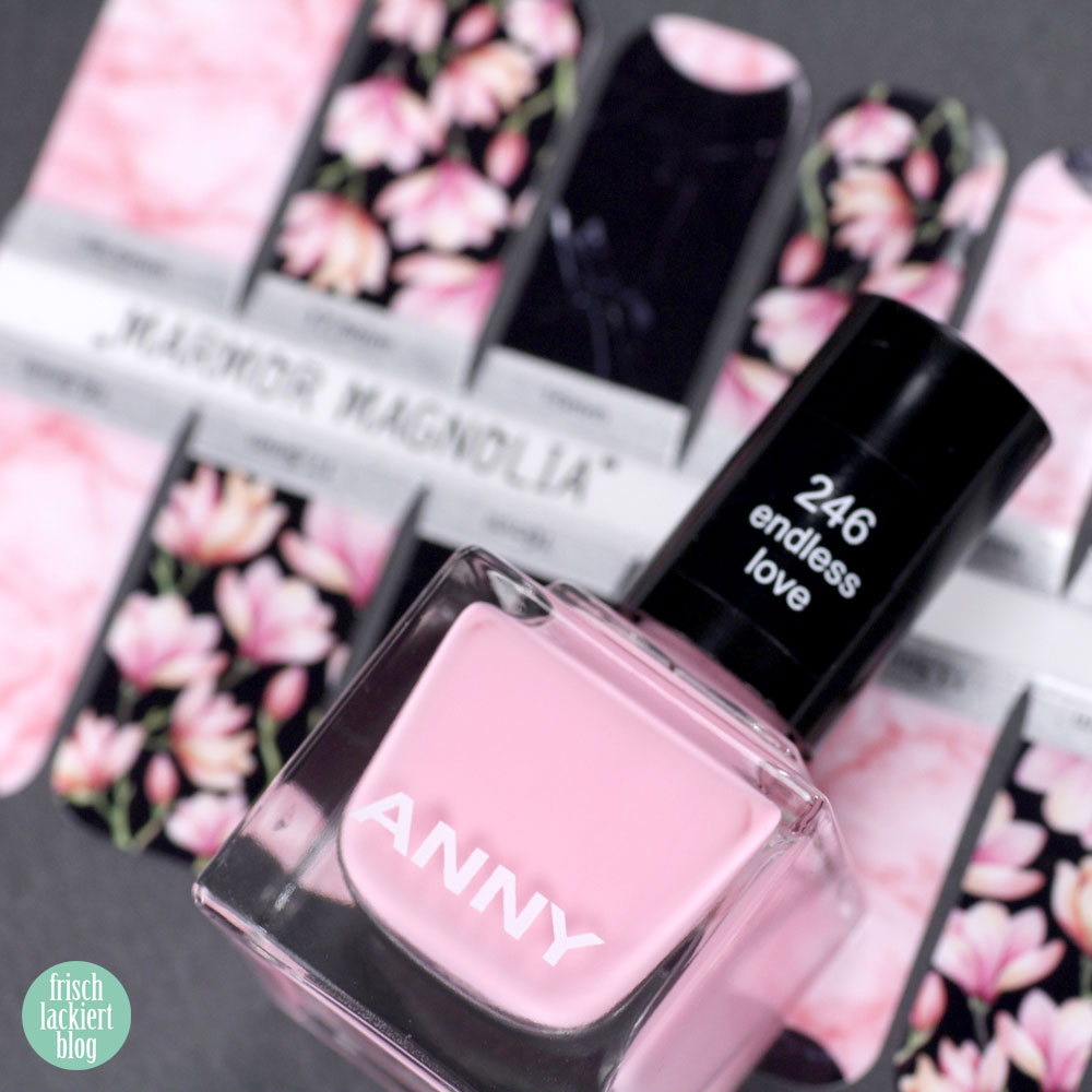 Sticker Gigant – Marmor Magnolia – Nailwraps – Nagelsticker Rosa Schwarz – swatch by frischlackiert