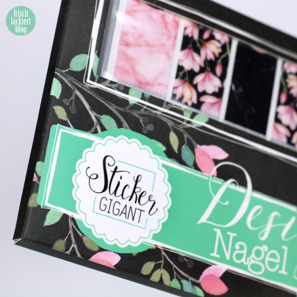 Sticker Gigant – Marmor Magnolia – Nailwraps – Nagelsticker Rosa Schwarz – swatch by frischlackiert