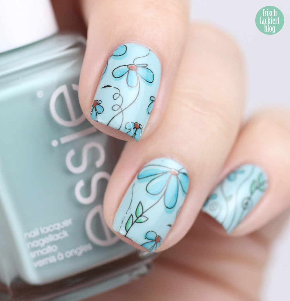 Essie strike a pose-itano resort collection 2017 - flowe waterdecals BP-W17 - by frischlackiert