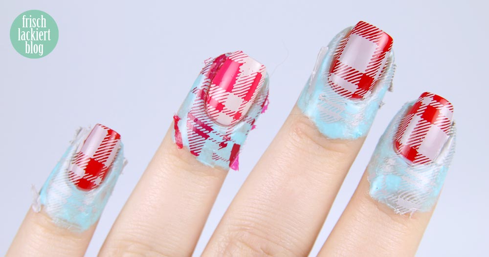 Frischlackiert-Challenge – Kariert – squared nailart - rot schwarz - by frischlackiert