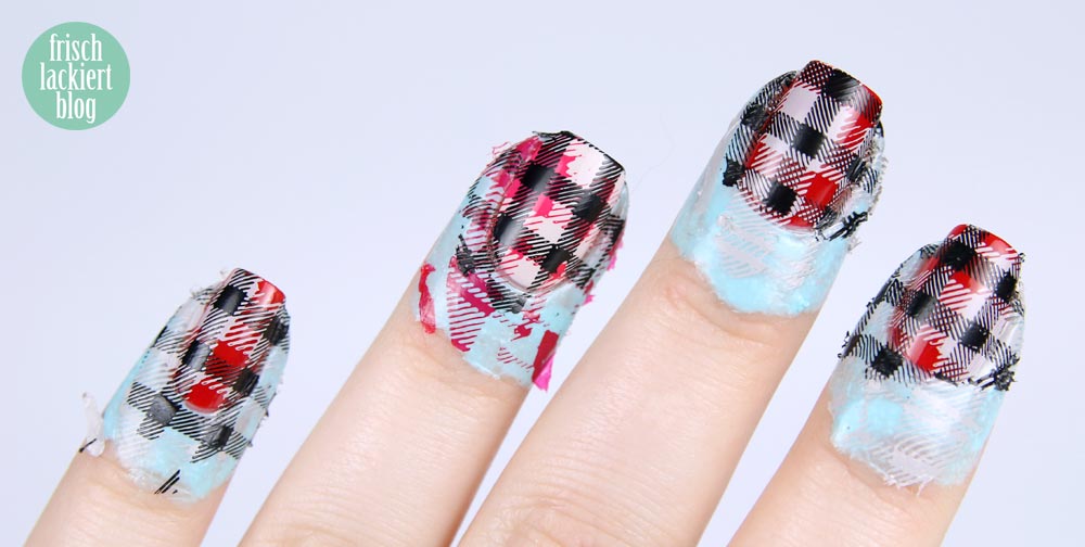 Frischlackiert-Challenge – Kariert – squared nailart - rot schwarz - by frischlackiert