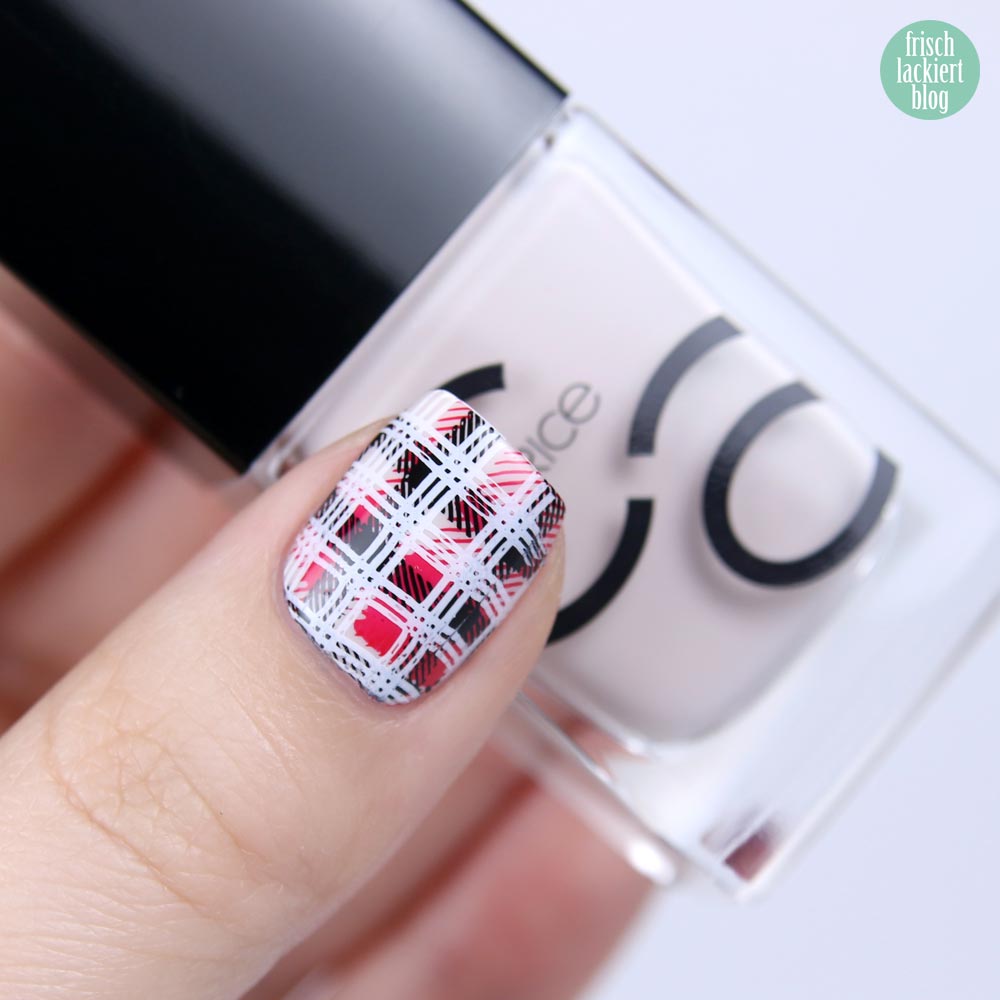 Frischlackiert-Challenge – Kariert – squared nailart - rot schwarz - by frischlackiert