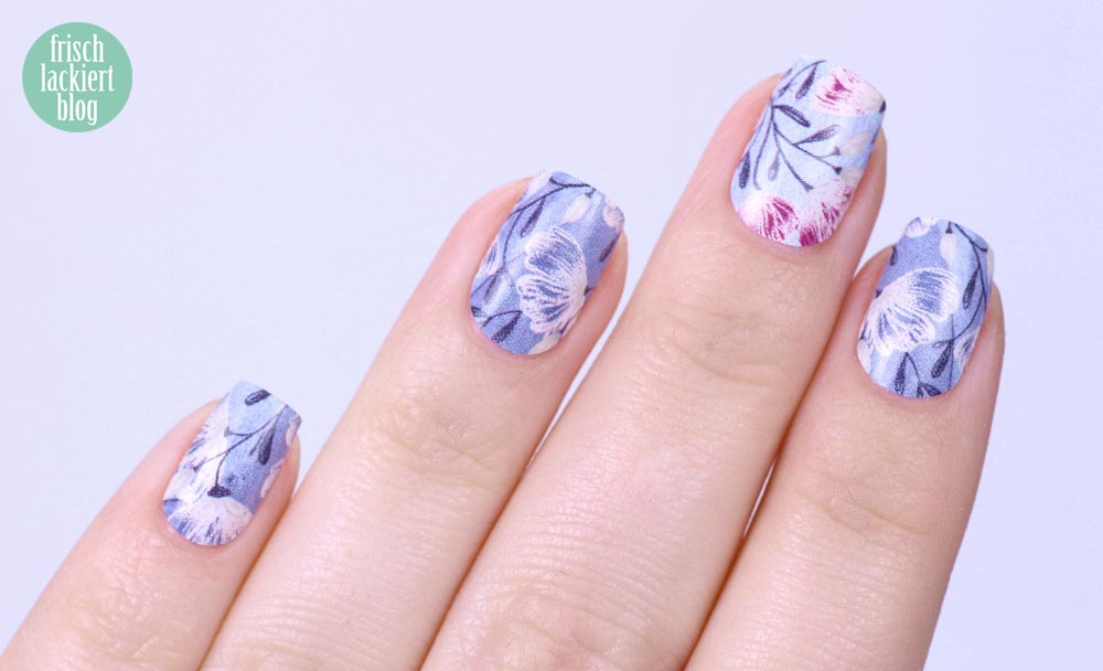 Sticker Gigant Pastellblume Nagelsticker - Blue flower Nailwraps - by frischlackiert