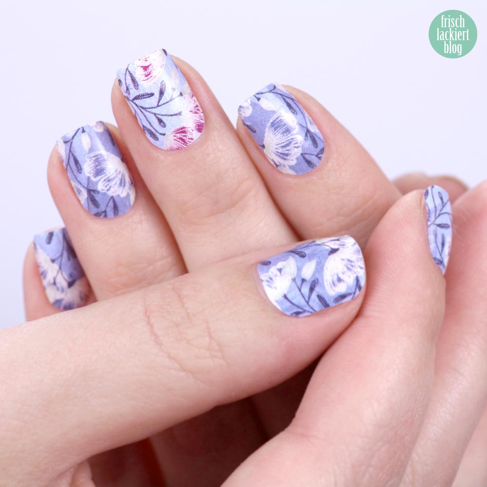 Sticker Gigant Pastellblume Nagelsticker - Blue flower Nailwraps - by frischlackiert