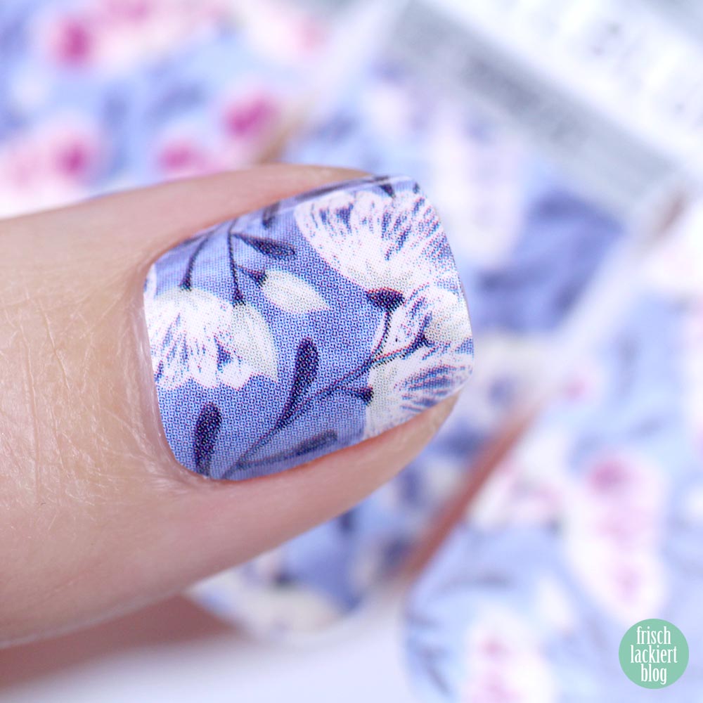 Sticker Gigant Pastellblume Nagelsticker - Blue flower Nailwraps - by frischlackiert