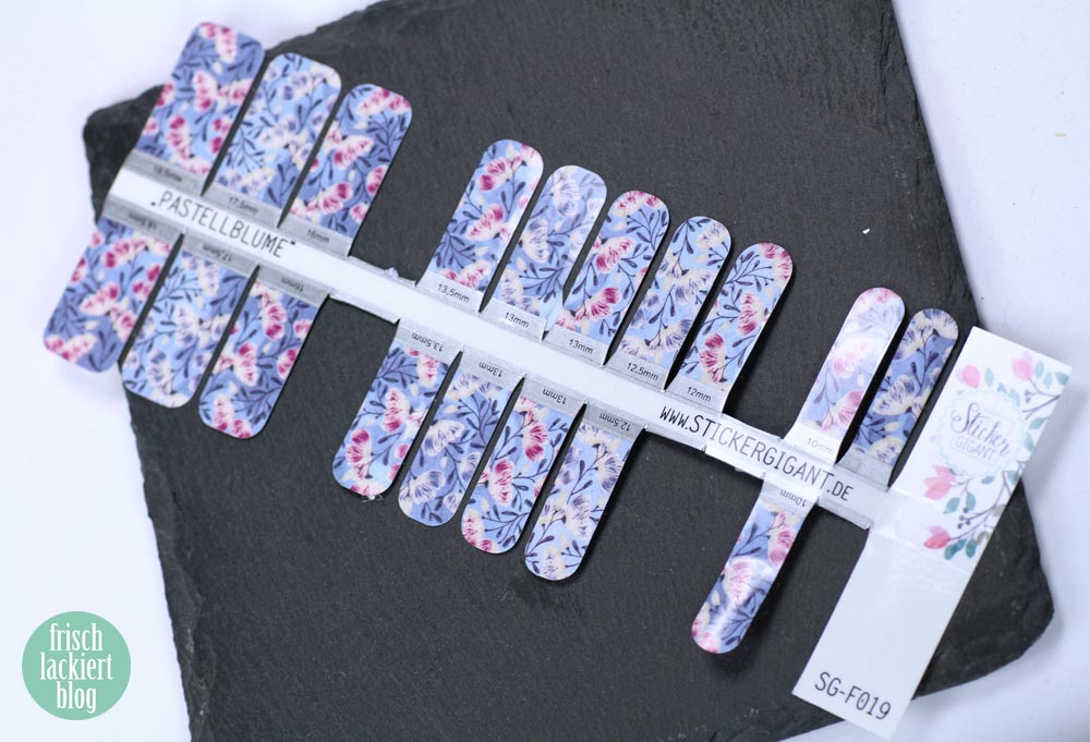 Sticker Gigant Pastellblume Nagelsticker - Blue flower Nailwraps - by frischlackiert
