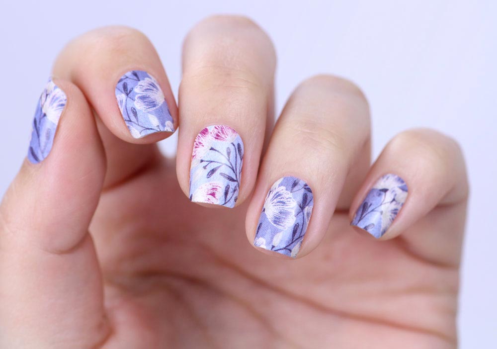 Sticker Gigant Pastellblume Nagelsticker - Blue flower Nailwraps - by frischlackiert