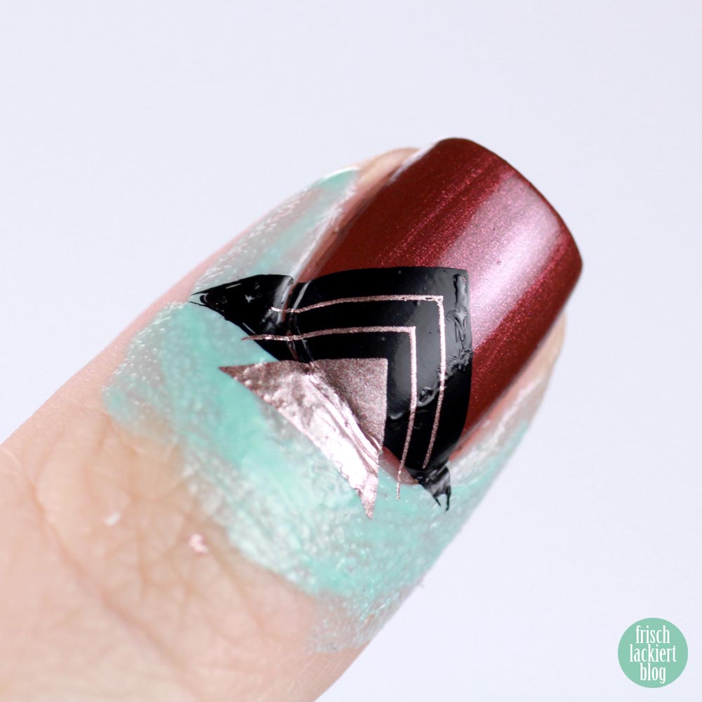 Frischlackiert-Challenge – Roségold Nailart mit Dreieick Stamping – ANNY new arrival – by frischlackiert
