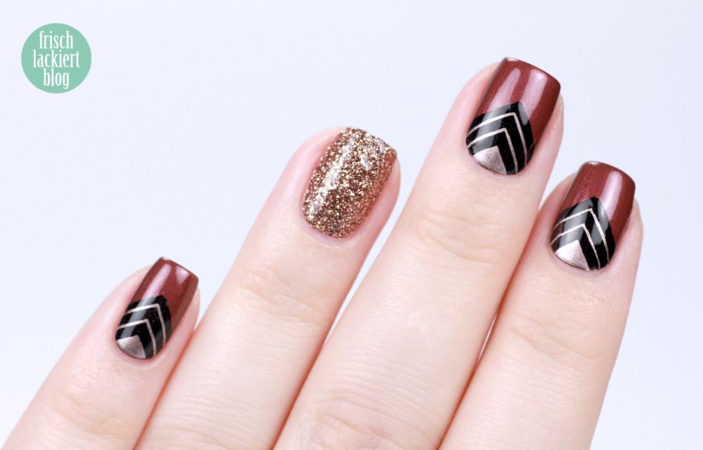 Frischlackiert-Challenge – Roségold Nailart mit Dreieick Stamping – ANNY new arrival – by frischlackiert
