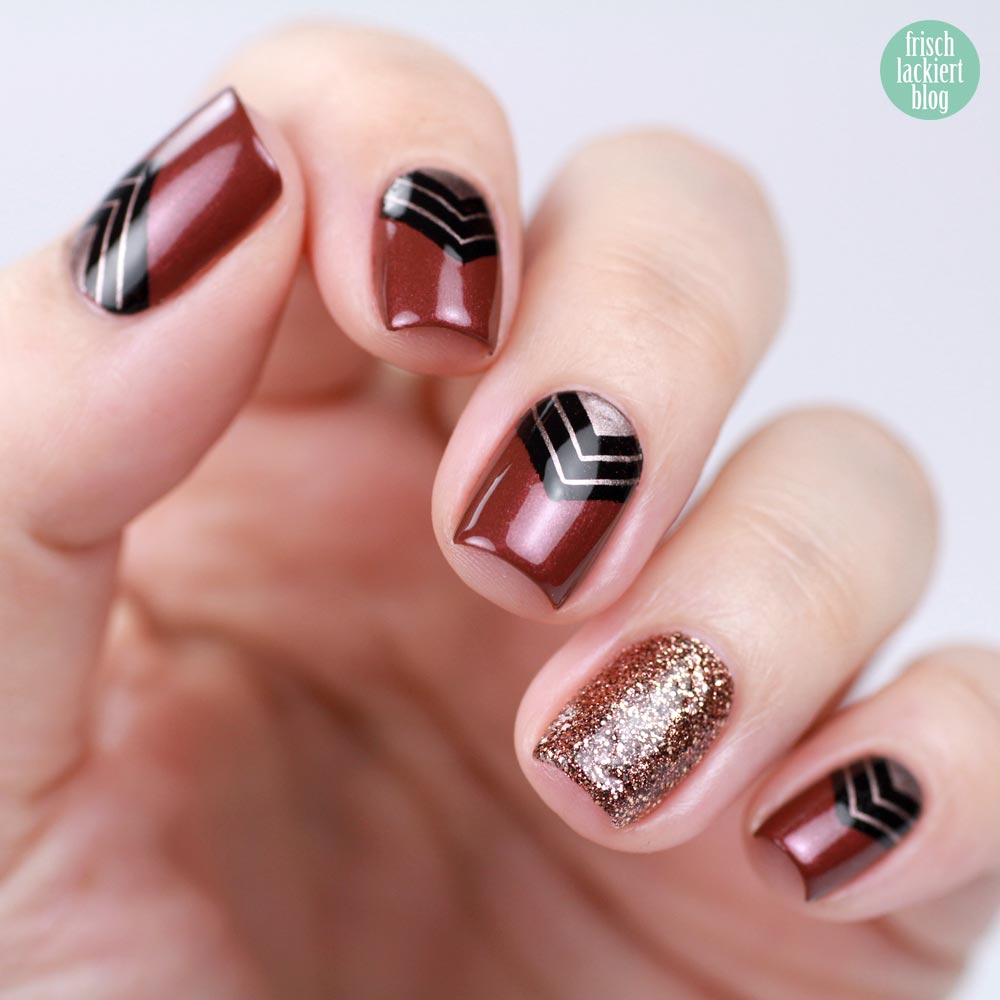 Frischlackiert-Challenge – Roségold Nailart mit Dreieick Stamping – ANNY new arrival – by frischlackiert