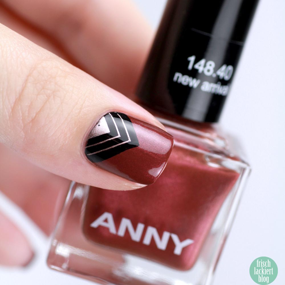 Frischlackiert-Challenge – Roségold Nailart mit Dreieick Stamping – ANNY new arrival – by frischlackiert