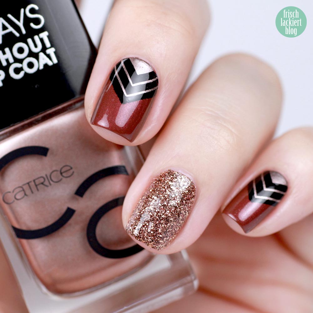 Frischlackiert-Challenge – Roségold Nailart mit Dreieick Stamping – ANNY new arrival – by frischlackiert