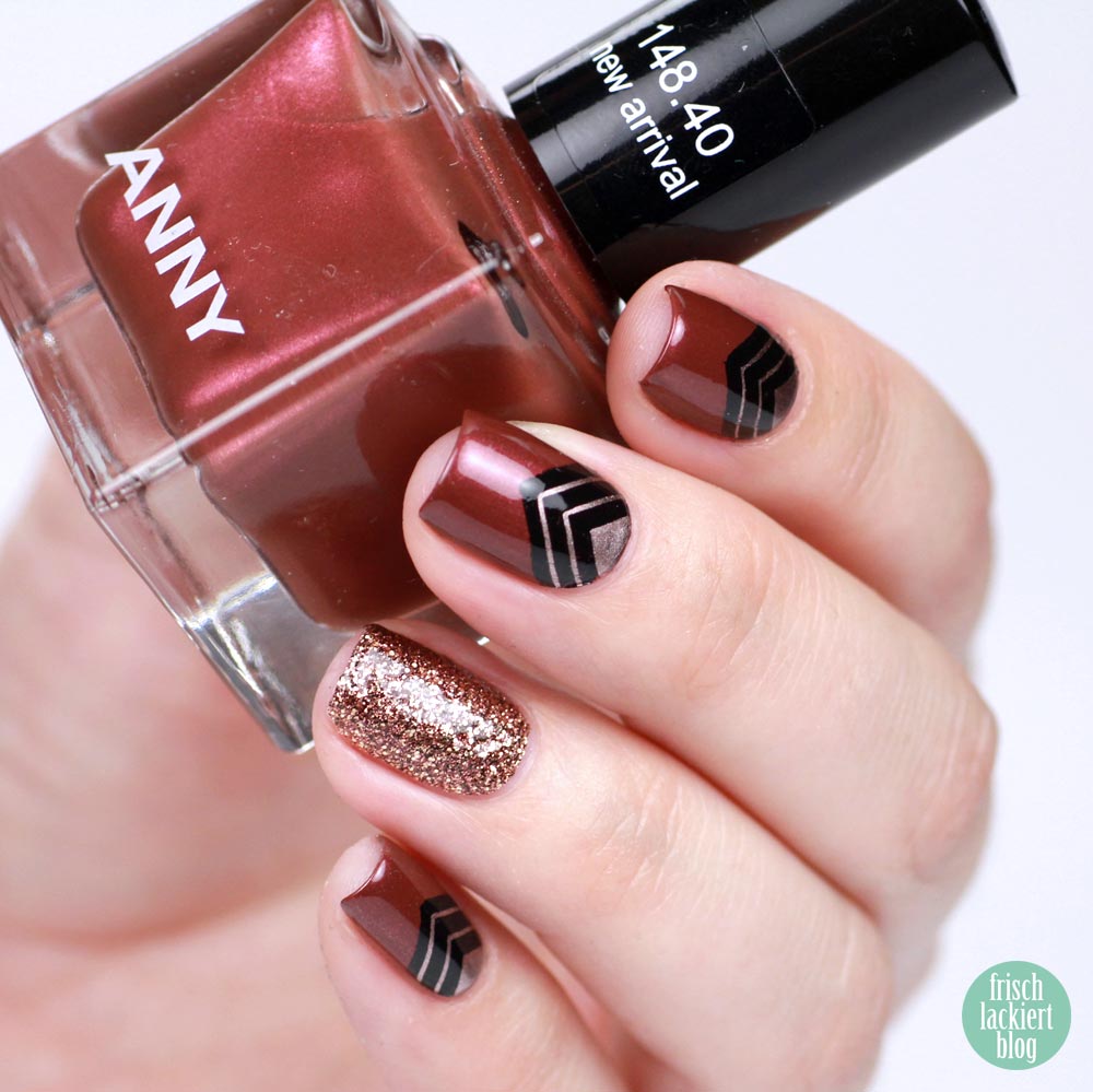 Frischlackiert-Challenge – Roségold Nailart mit Dreieick Stamping – ANNY new arrival – by frischlackiert