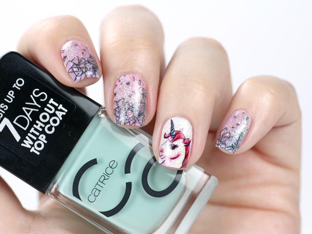 Frischlackiert-Challenge – Einhorn Nailart - Unicorn Mermaid Glitter – by frischlackiert