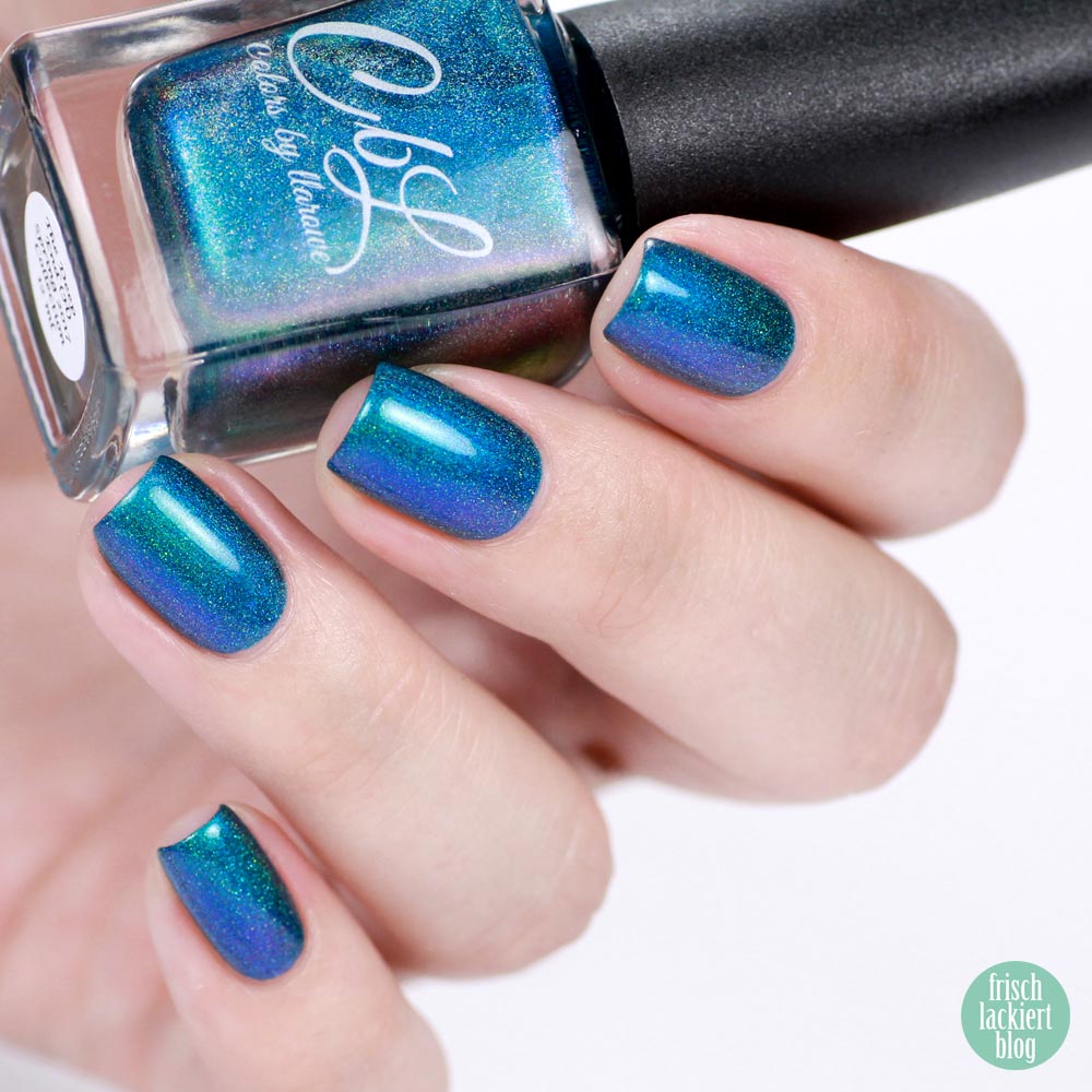 Colors by Llarowe The Deep End (H) - turquoise and purple multichrome holo nailpolish – swatch by frischlackiert