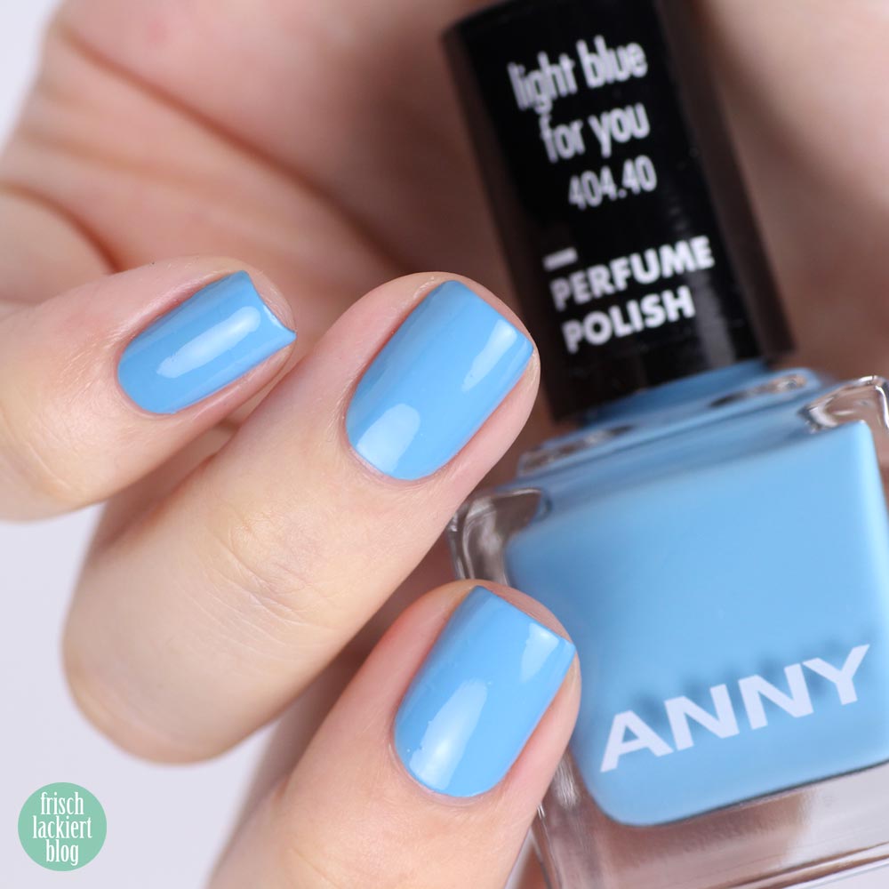 ANNY Perfume Polish – Nagellack mit Duft – light blue for you – swatch by frischlackiert