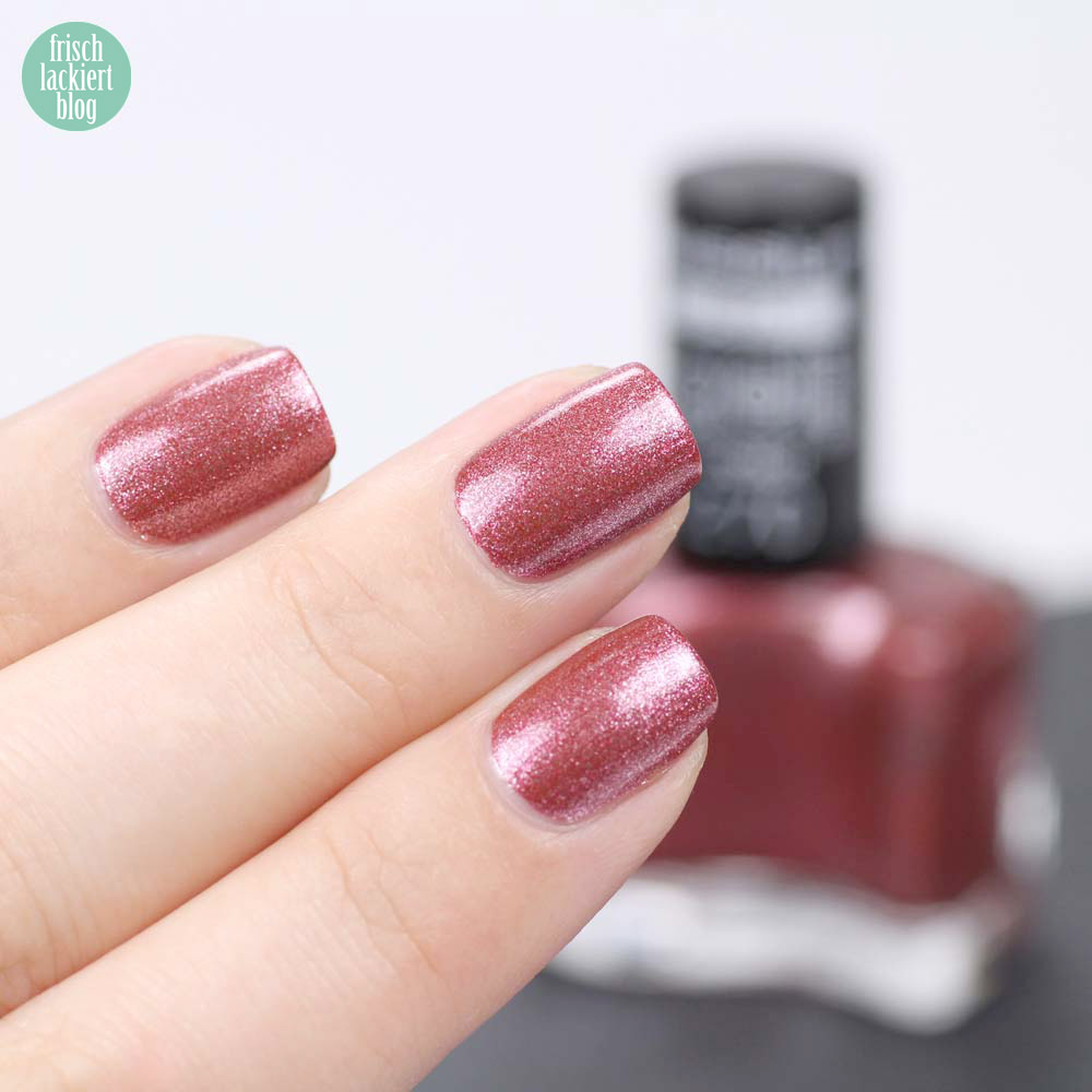 Misslyn Gel Effekt Nagellack – 270 diva royale – Schimmer Kupfer Rosa - swatch by frischlackiert
