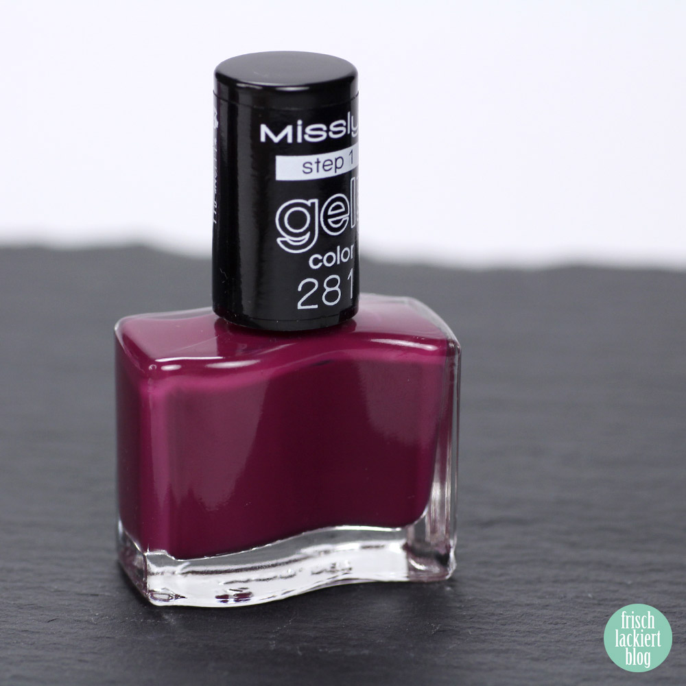 Misslyn Gel Effekt Nagellack – 281 berrynista – Beerenfarben Violett - swatch by frischlackiert