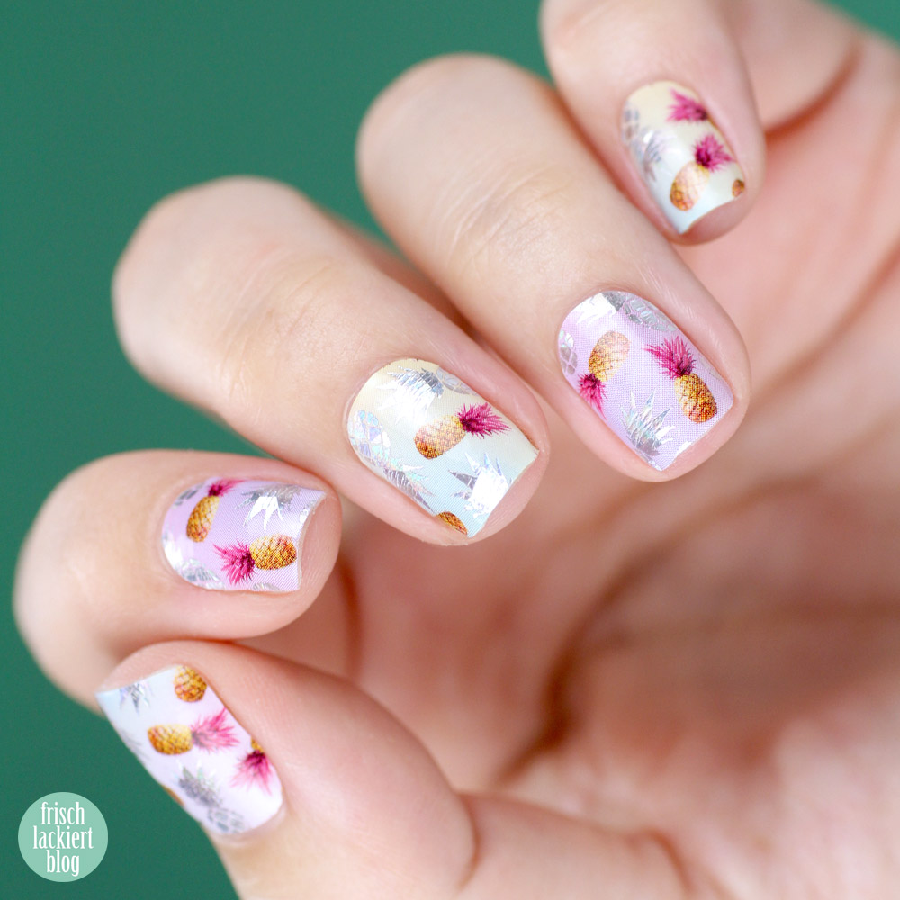 Sticker Gigant Nagelsticker – Holonanas – holografische Nailwraps – by frischlackiert